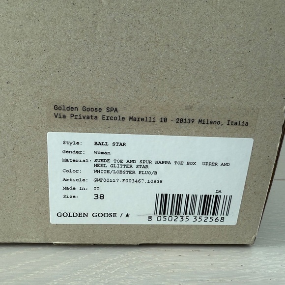 Golden Goose Ball Star Sneaker White Leather/Pink/Metallic 38/8 NIB - Picture 9 of 10